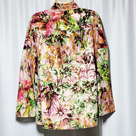 Piazza Sempione Italian Silk Blend Watercolor Floral Artsy (IT40/US Medium***) - Picture 5 of 14